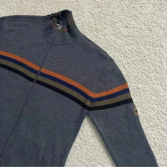 The North Face Sweater Mens Size Large A5 Series Knit Zip-Up Jacket Striped Gray - Picture 14 of 16